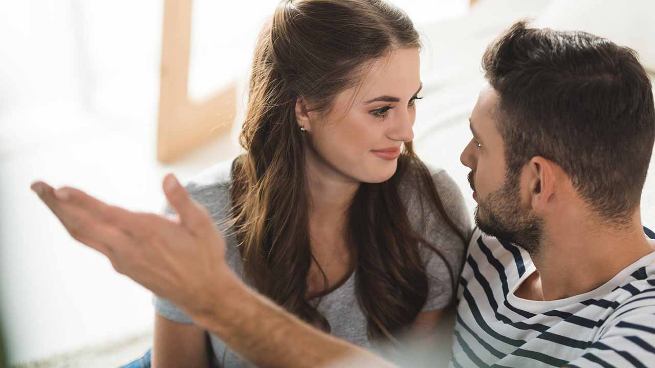 Man telling his partner how much he appreciates her.