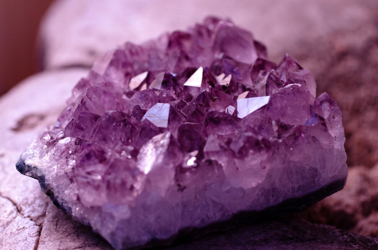 Amethyst crystal.